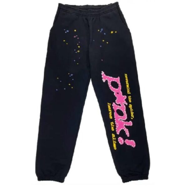 Pink Young Thug Black Sp5der Sweatpants